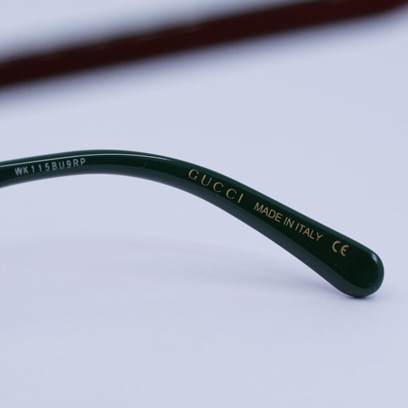 🕶️ New Gucci GG0720OA 002 Eyeglasses - Shiny Black/Green/Red Frame - Picture 7 of 9